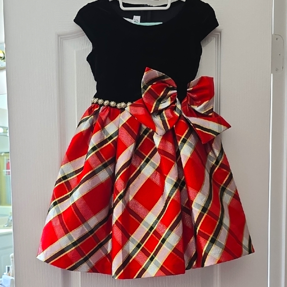 Plaid Red and Black Girl's Dress